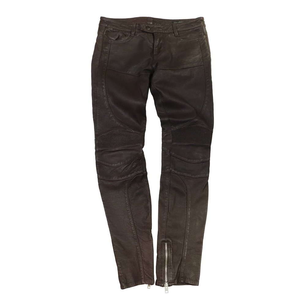 Vintage  All Saints Brown Leather Pants Size 25